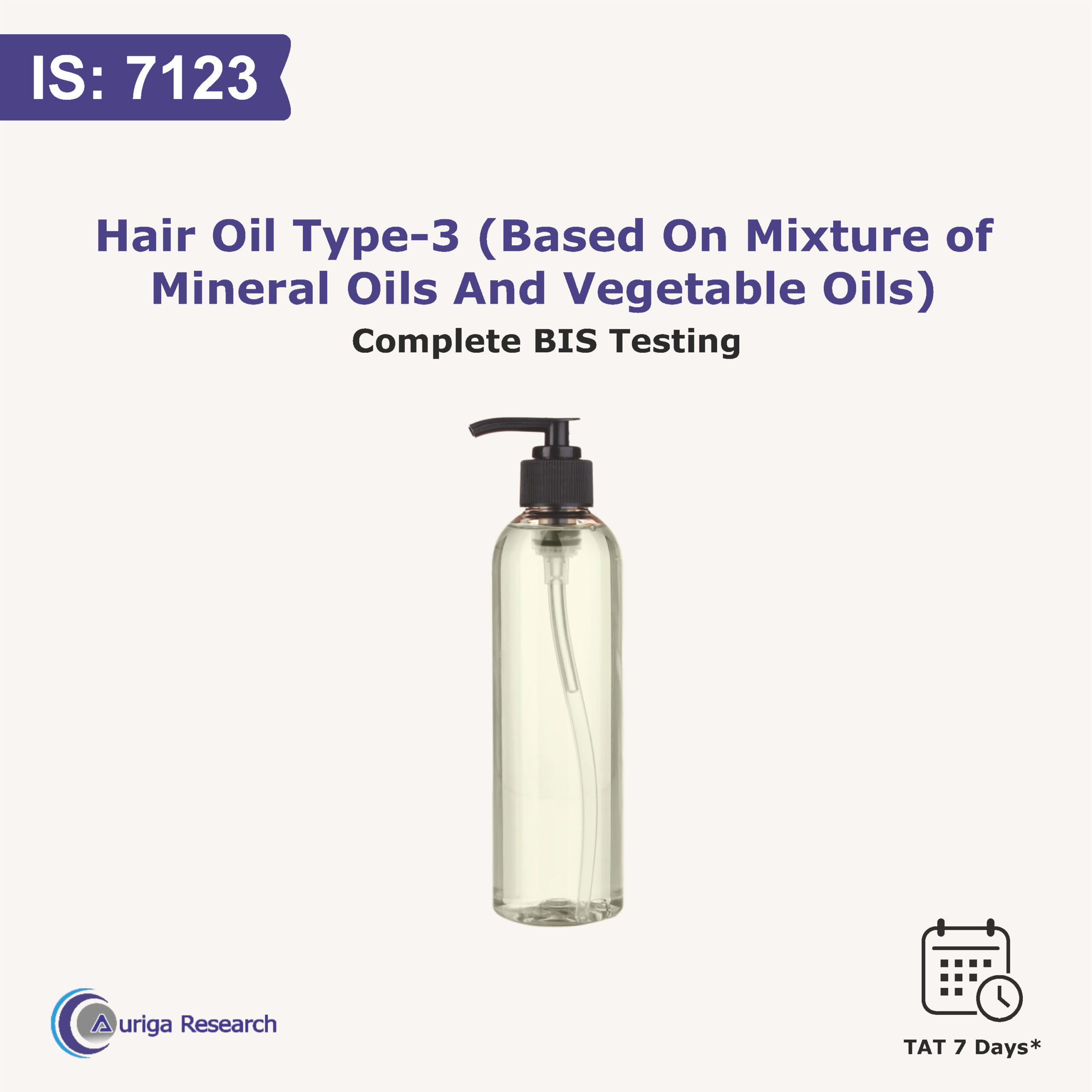 HAIR OIL TYPE-3 (Based On Mixture of Mineral Oils and Vegetable Oils) IS 7123:2019
