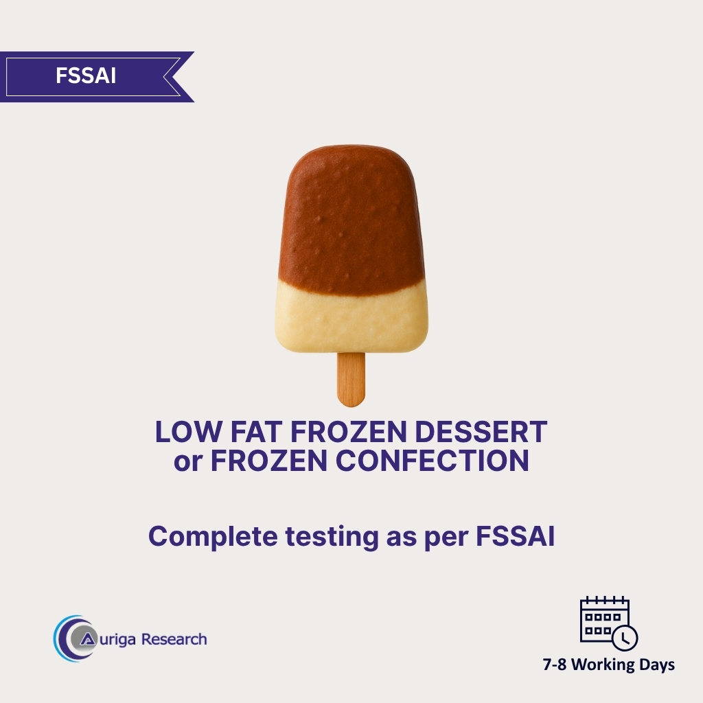 Low fat Frozen Dessert or Frozen Confection Testing