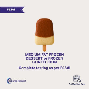 Medium fat Frozen Dessert or Frozen Confection Testing